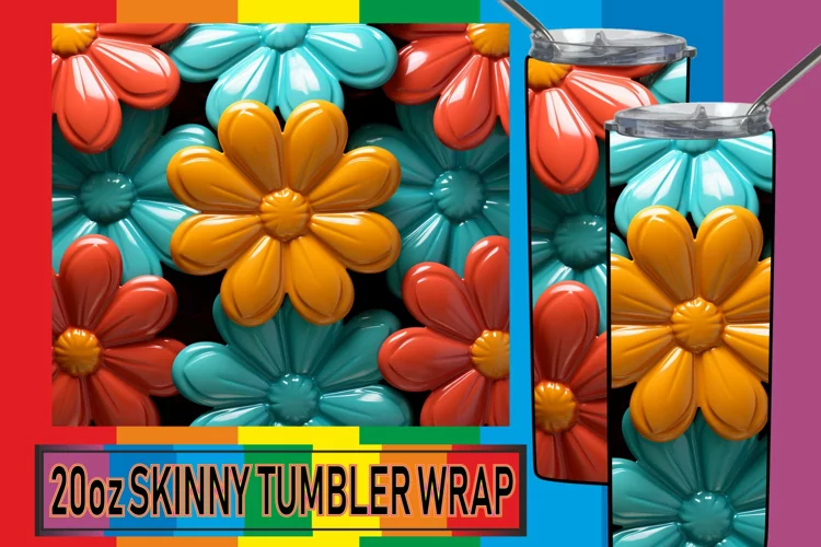 Blooming with 3D Elegance: Sublimation Tumbler Wrap