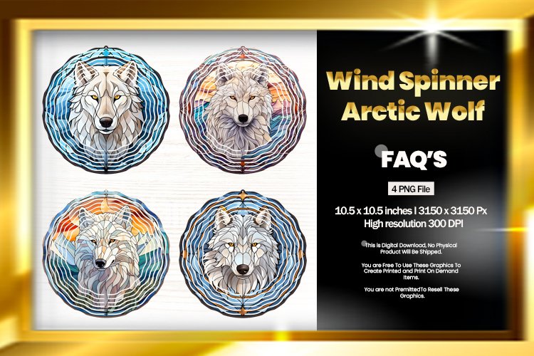 Arctic Wolf Wind Spinner Sublimation - 04 Variations example image 1