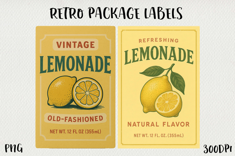 Vintage Food Label PNG Retro Pantry & Packaging Clipart.