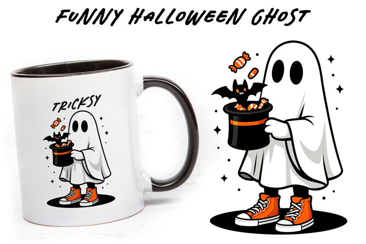 Funny ghost clipart, Halloween Sublimation PNG.