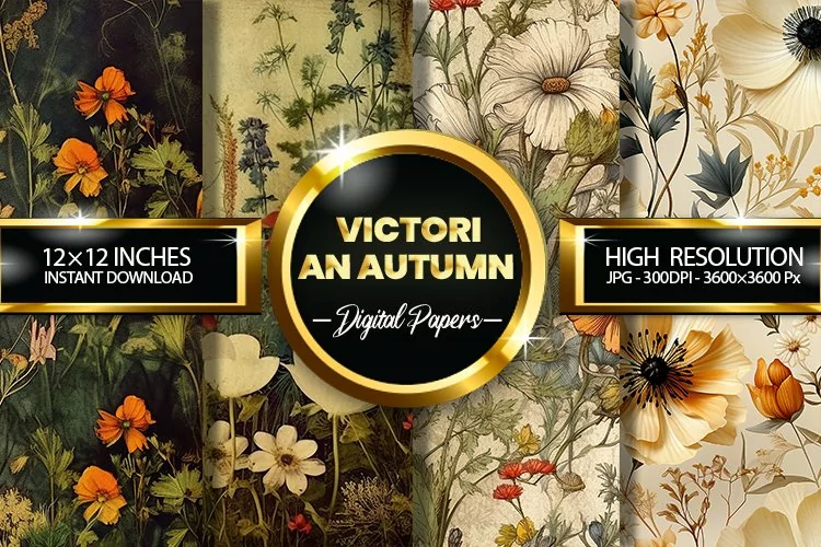 Victorian Autumn Digital Papers - 04 Variations
