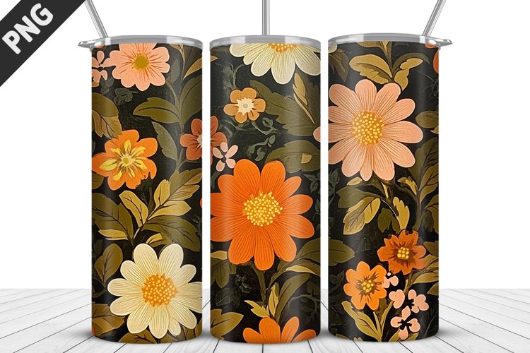3D Prettiest Flowers Tumbler Wrap | Sublimation Design example image 1