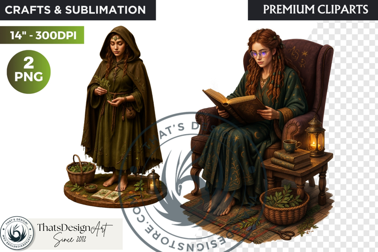 Cosy Witchs Apothecary magic Clipart PNG witchcraft graphic