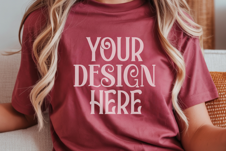 Chambray Comfort Colors 1717 Christmas Mockup, CC 1717