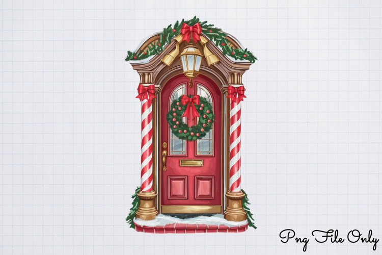 Christmas Door Sublimation Clipart PNG