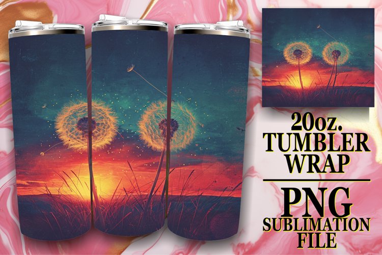 Nostalgic Blossom Tumbler Design - Retro Elegance example image 1