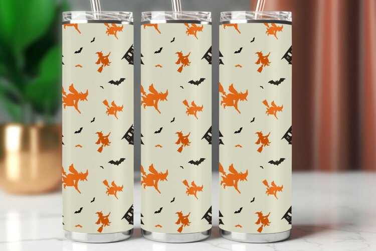 Halloween Tumbler Wrap Seamless Pattern example image 1