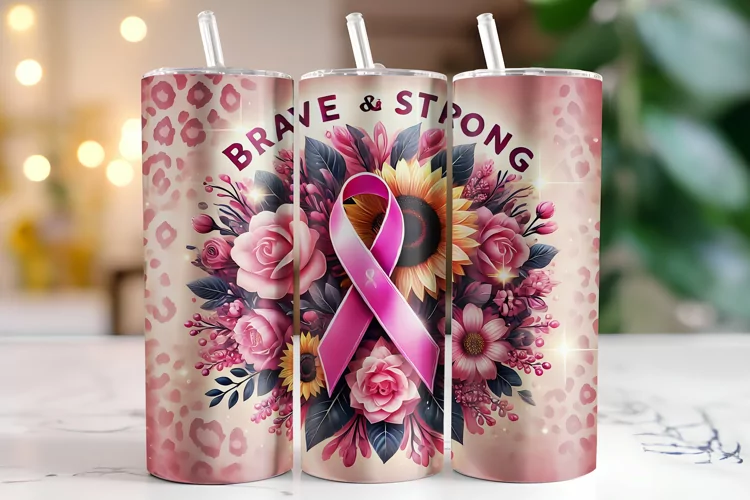 Brave & Strong Tumbler Wrap | Sublimation