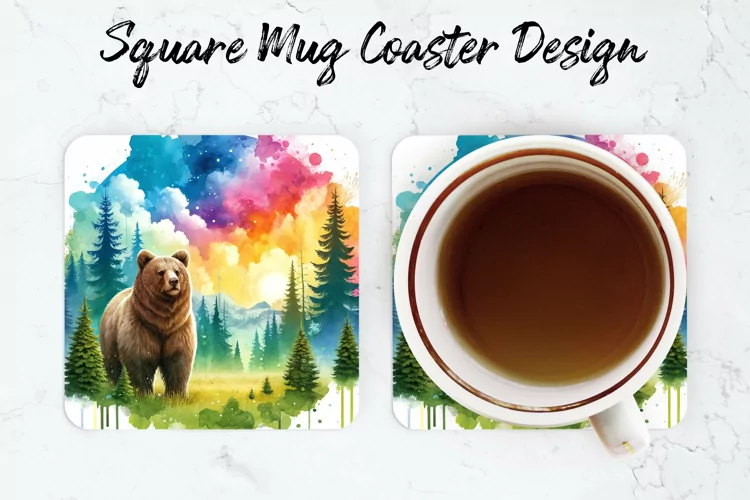 Bear Mug coaster | Coaster | Sublimation