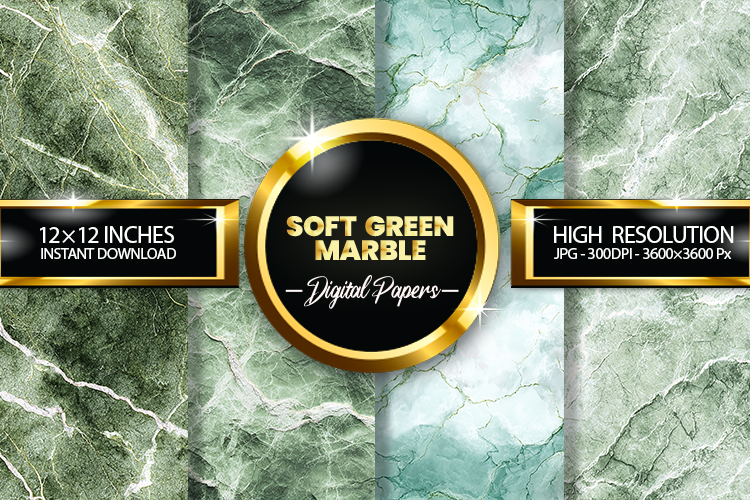 soft Green marble Digital Papers - 04 variations