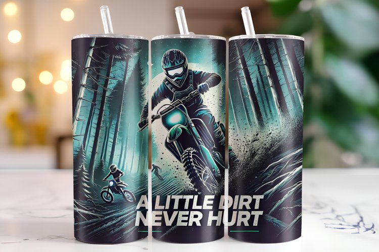 Bike racer Tumbler Wrap | Sublimation | Tumblers example image 1