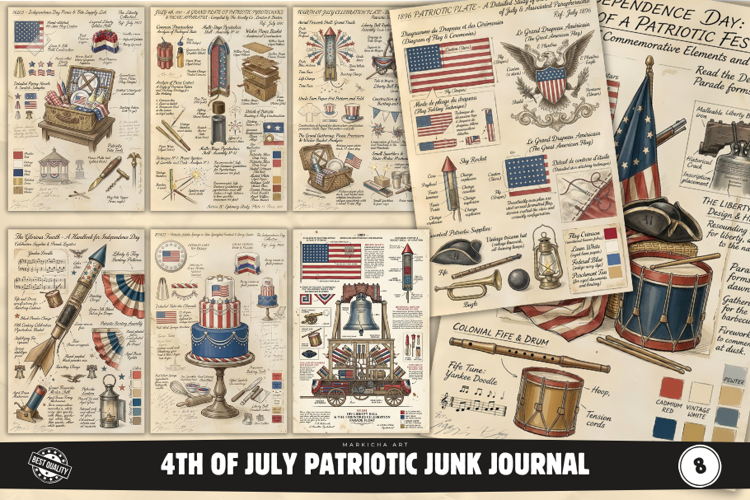 4th of July Junk Journal Pages
