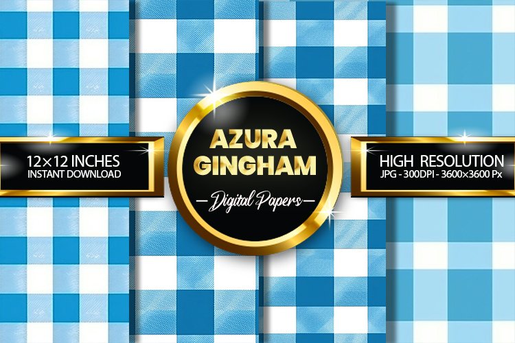 Azura Gingham Digital Papers - 04 Variations example image 1