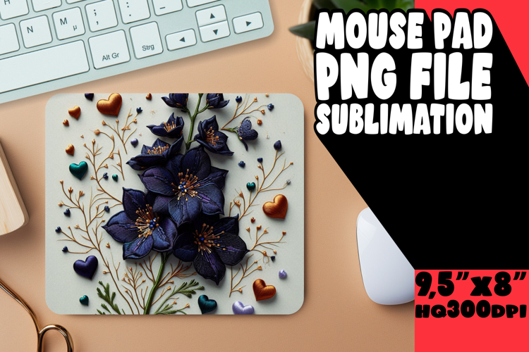 Cheerful Desk Pad Sublimation Ideas, 3D Flower