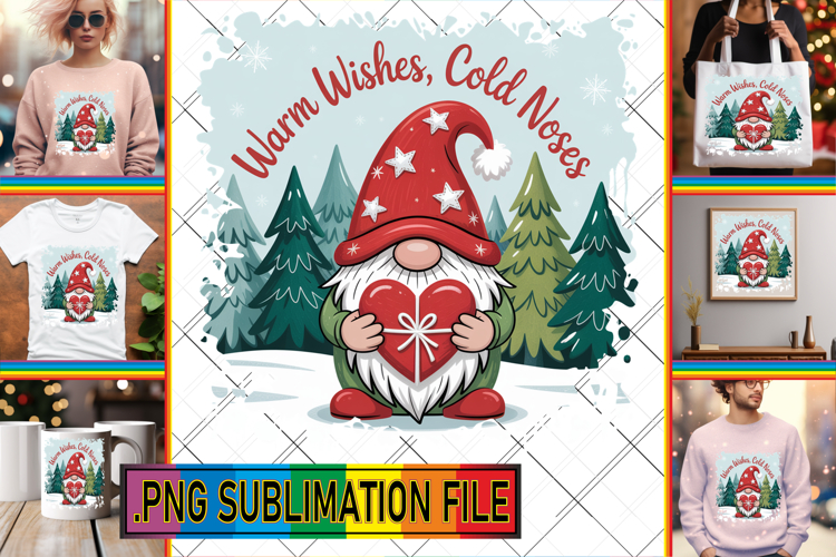 Unique Sublimation TSHIRT PNG, Holiday Gnome