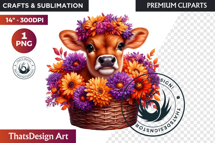 Autumn Cute animal in a bucket clipart Pumpkin thanksgiving