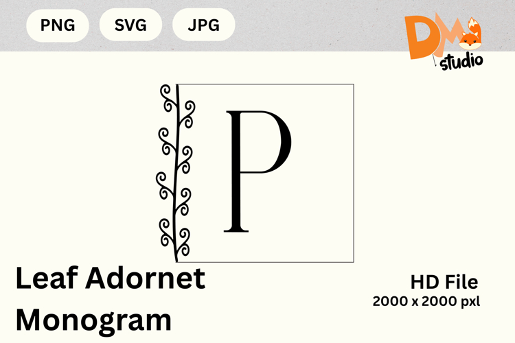 Leaf Monogram Svg Image 5