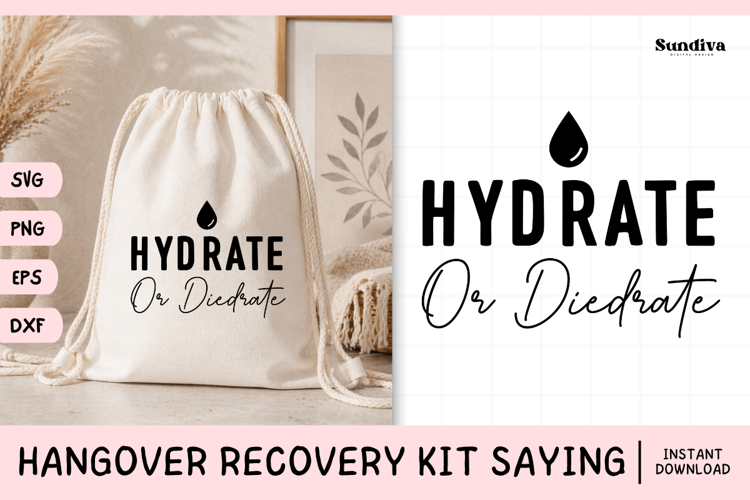 Funny Hangover Kit Saying SVG | Hydrate Or Diedrate