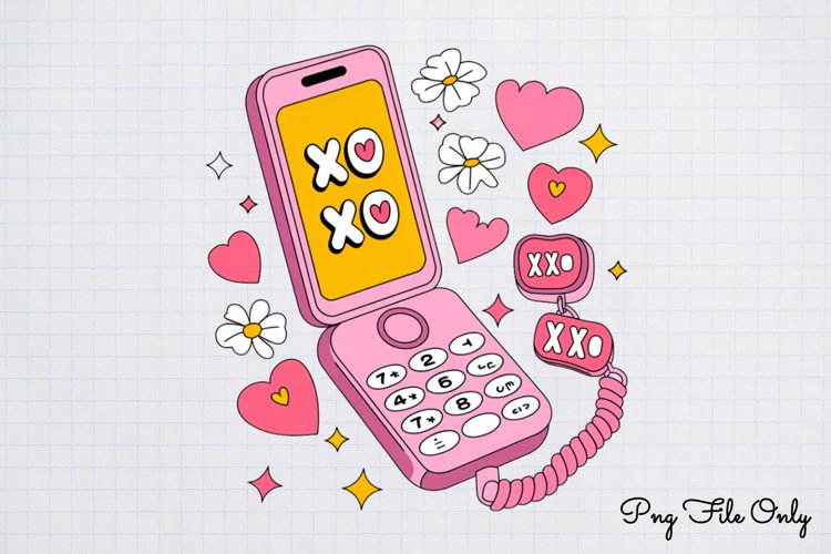 Xoxo PNG, Retro Valentine Sublimation PNG