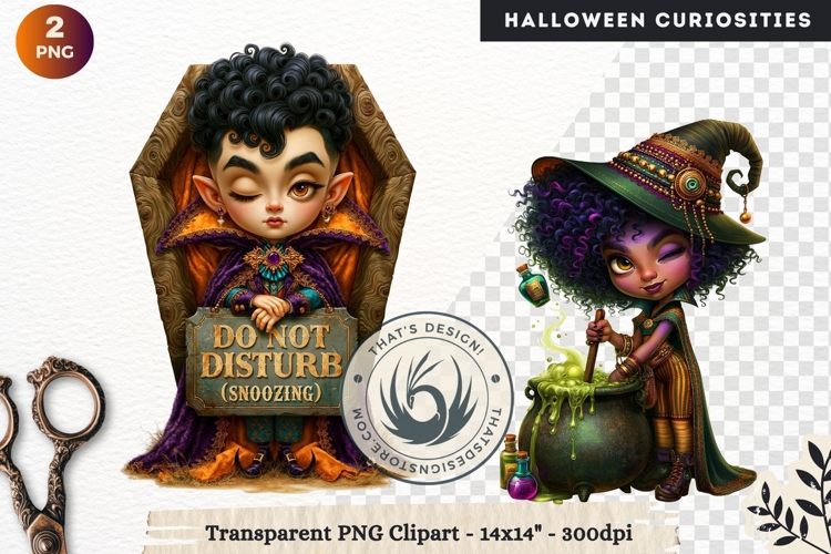 Surreal Halloween Character Cliparts Spooky Curiosities