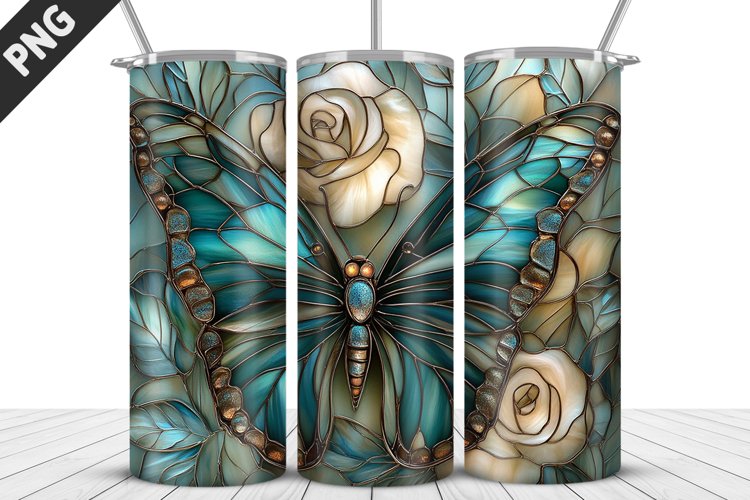 Butterfly 20 oz Tumbler Design|Butterfly Flower Tumbler Wrap
