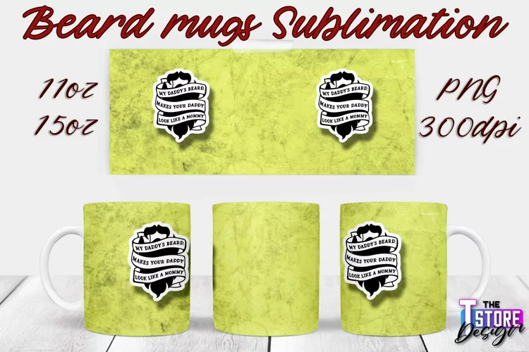 Beard Mug Design | 11 oz 15 oz Mug Sublimation | PNG File