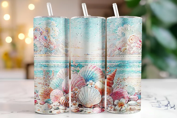 Seashell Tumbler Wrap | Sublimation | Tumblers