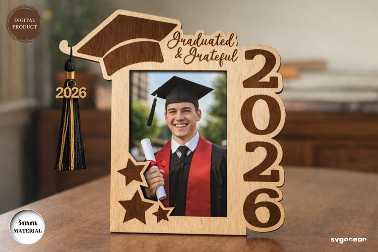 Graduation Photo Frame Laser Cut | Tassel Holder | SVG