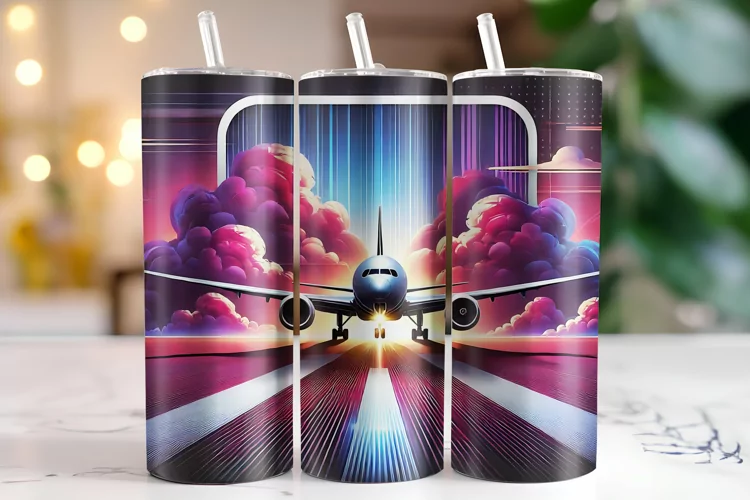 Aeroplane Tumbler Wrap | Sublimation | Tumblers