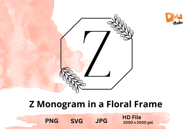 Monogram in a Floral Frame