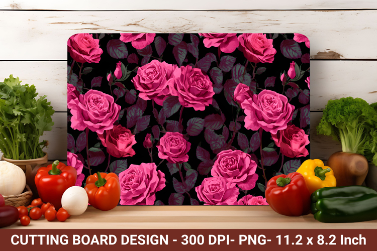 Gothic Pink Rose Cutting Board | Cutting Board Png