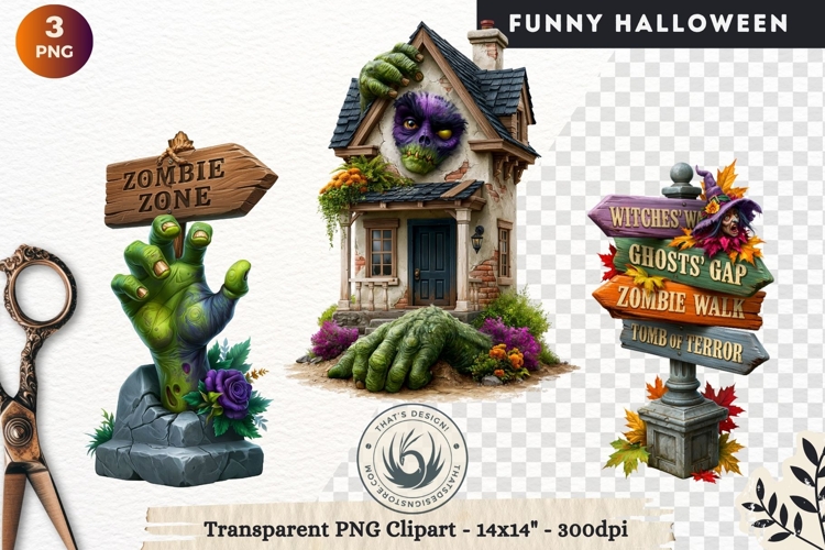 Funny Halloween characters Clipart Spooky graphics
