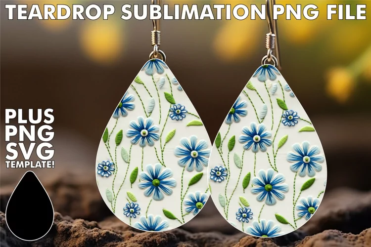 3D Blossoms Adorning Teardrop Style