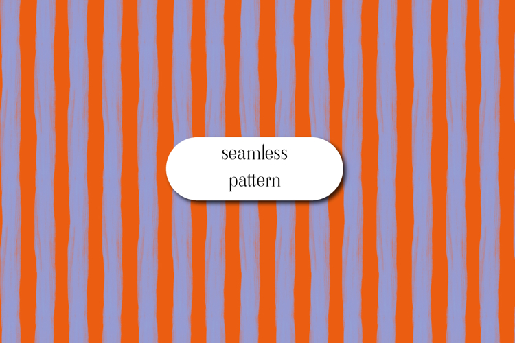 Orange and Blue Vertical Striped Seamless Pattern