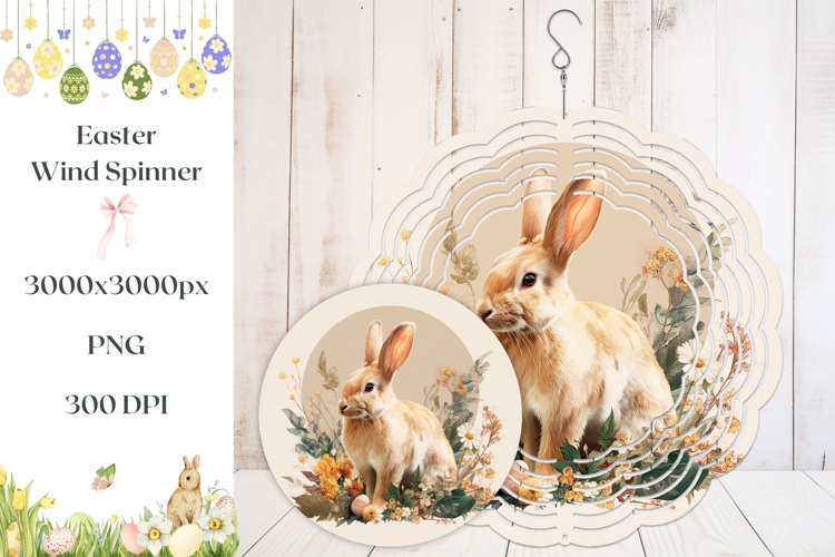 Easter Bunny Wind Spinner Template, Easter Wind Spinner