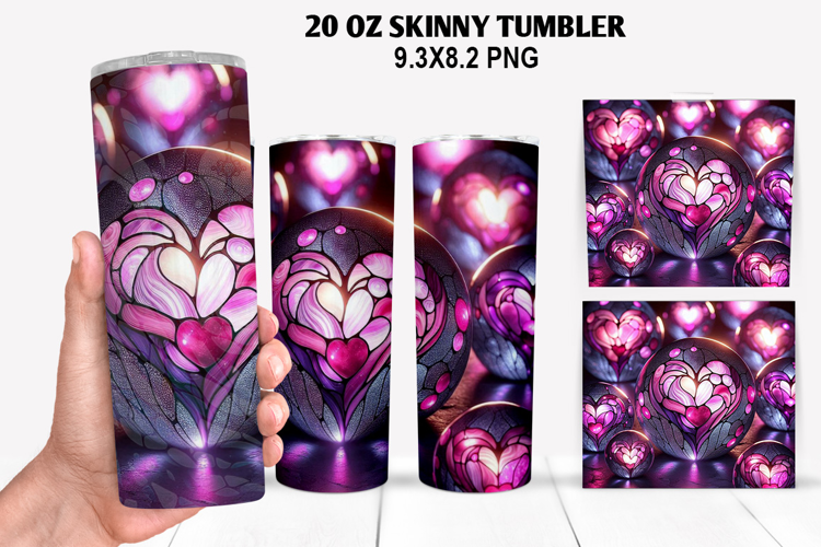 Valentine Skinny Tumbler 20oz Wrap Design, Valentine Tumbler