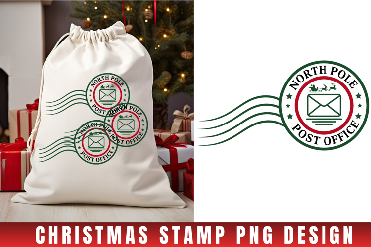 Christmas Stamp Clipart, Christmas Retro sublimation PNG