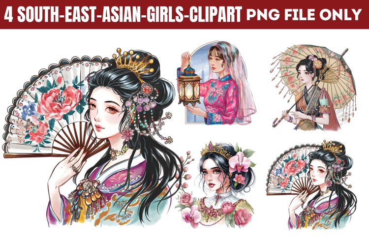South East Asian Girls Clipart PNG