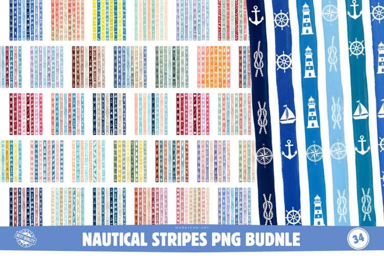 Nautical Stripes Clipart example image 1