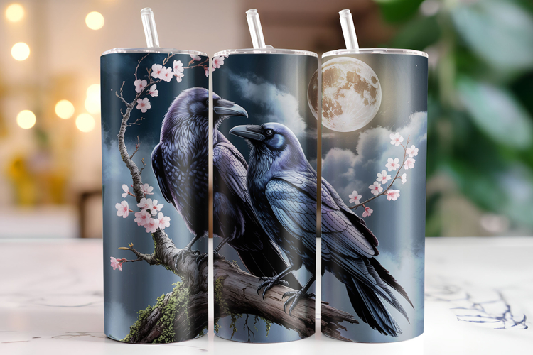 Halloween Crow Tumbler Wrap | Sublimation | Tumblers