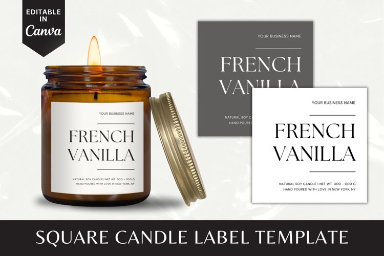 Custom Square Candle Label Canva Template - 13 example image 1