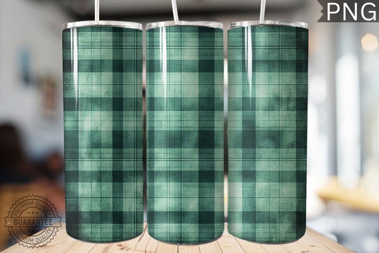 Green Plaid Tumbler Wrap - High Quality 300 Dpi example image 1