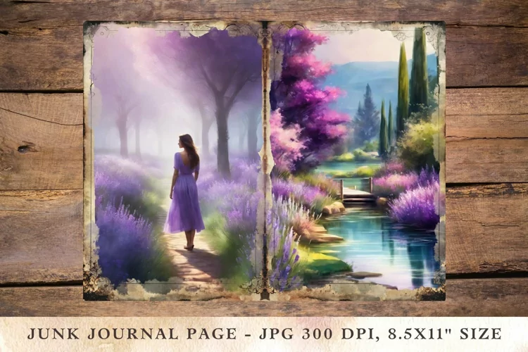 Printable Junk Journal Pages Lavender 11