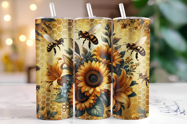 Sunflower Tumbler Wrap | Sublimation | Tumblers example image 1