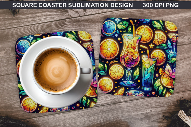 Summer Coaster Sublimation, Summer Coaster PNG Design