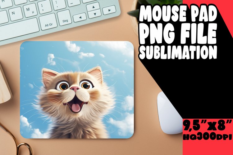 Charming Cat Antics Sublimation Mouse Pad example image 1