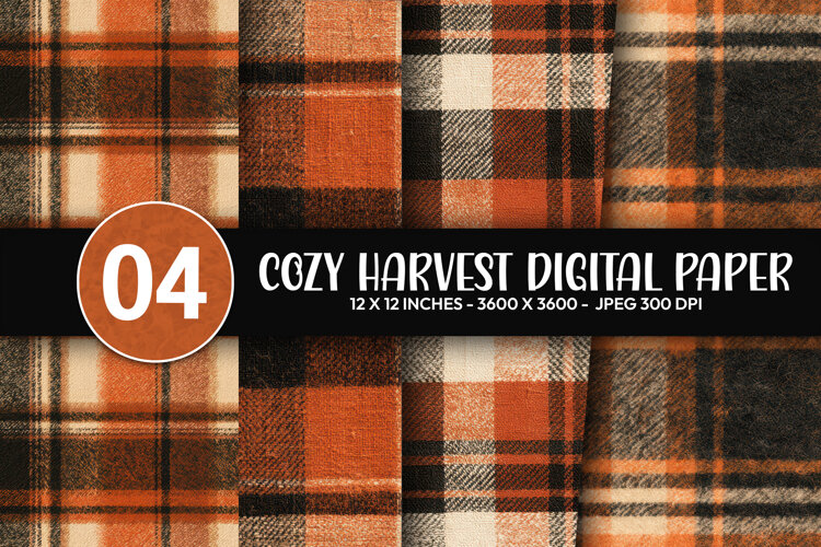 Cozy Harvest Digital Paper example image 1