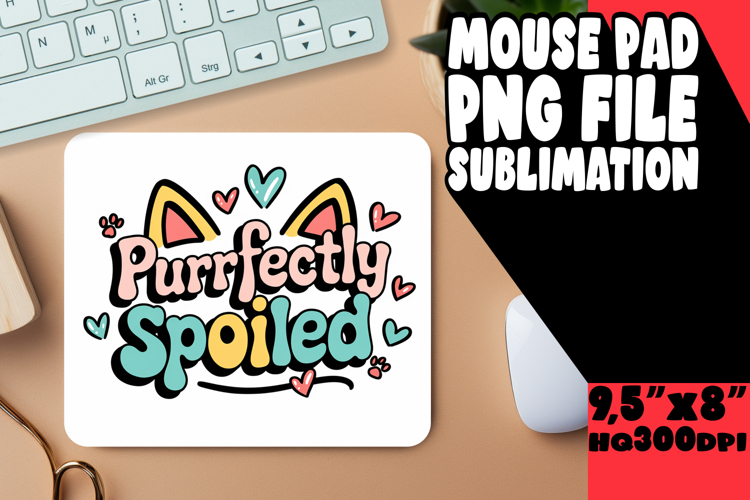 VIBRANT MOUSE PAD Creative Art, Cat Quote example image 1