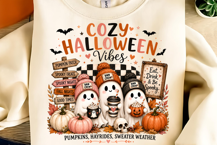 Cozy Halloween Vibes PNG, Funny Halloween PNG, Spooky Season