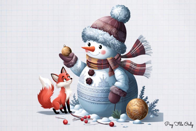 Christmas Snowman Clipart Image 10